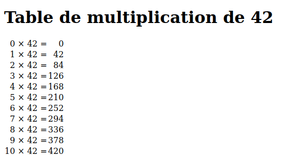 La table de multiplication