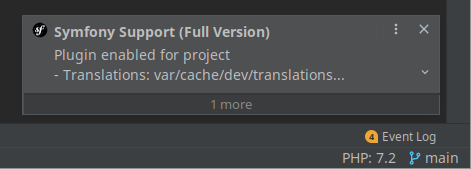 Symfony plugin enabled