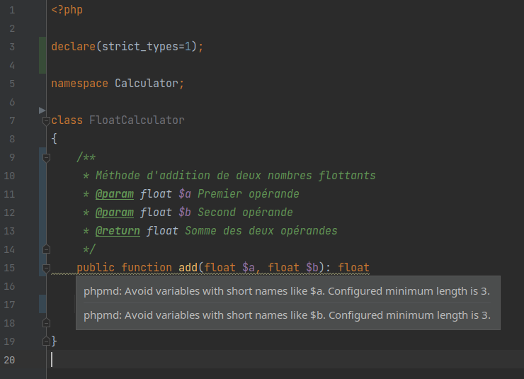PhpStorm php-md check code