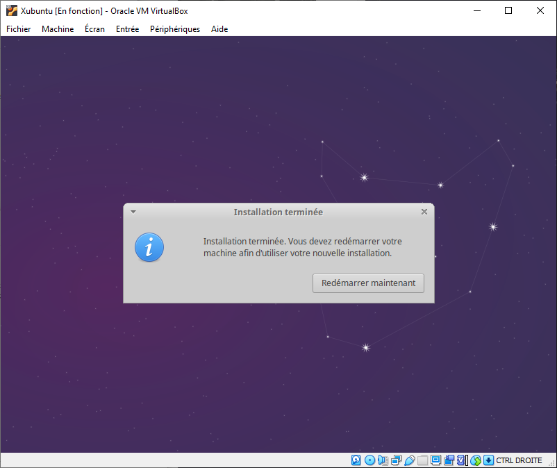 VirtualBox installation Xubuntu