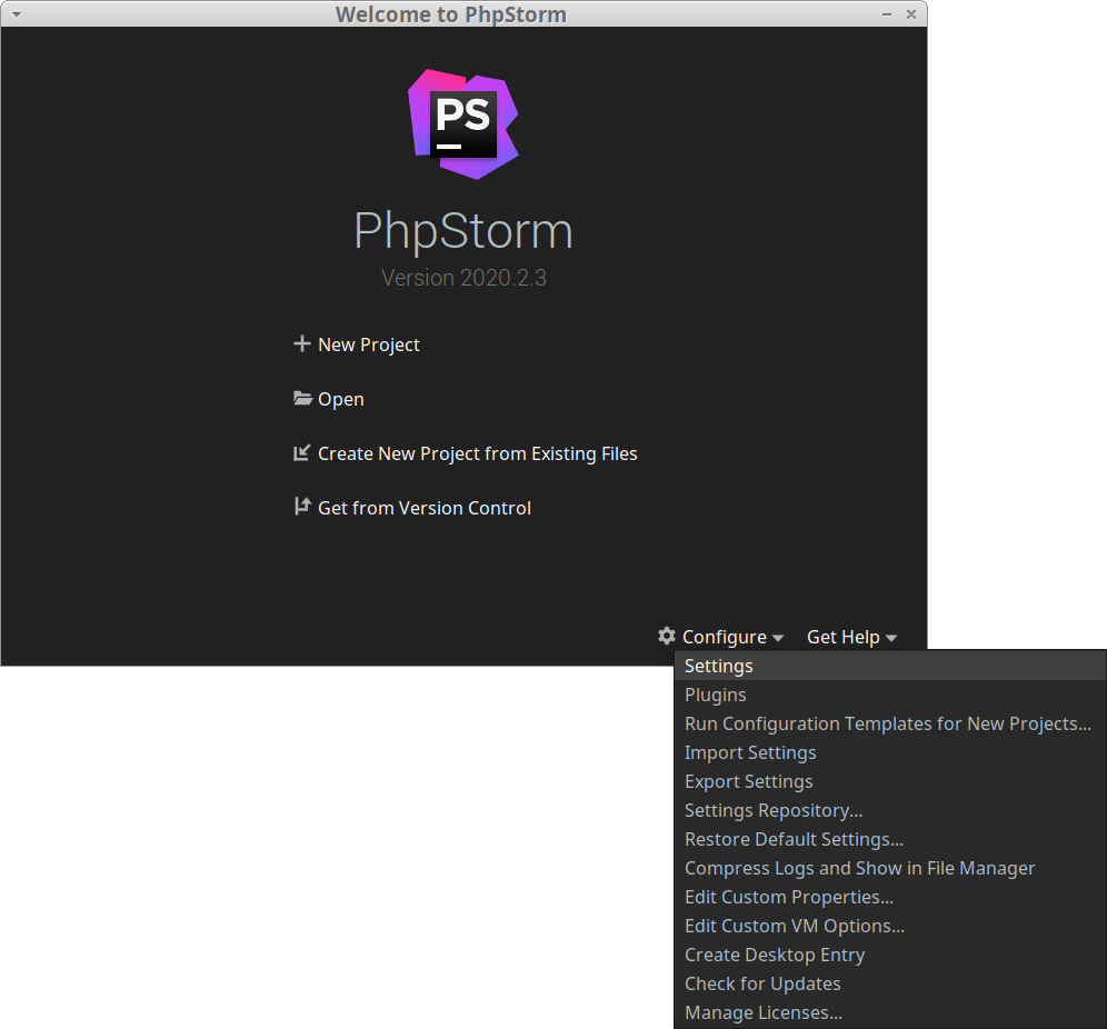 phpstorm settings