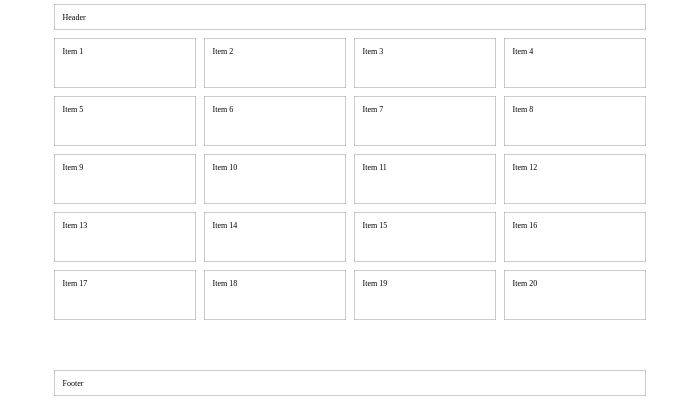 Illustration de l'interface en grille en 1400x800