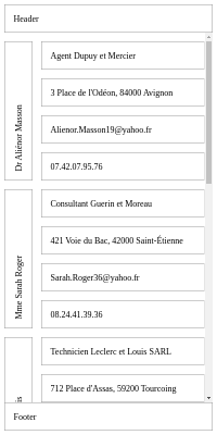 Illustration de l'interface de table en 400x800