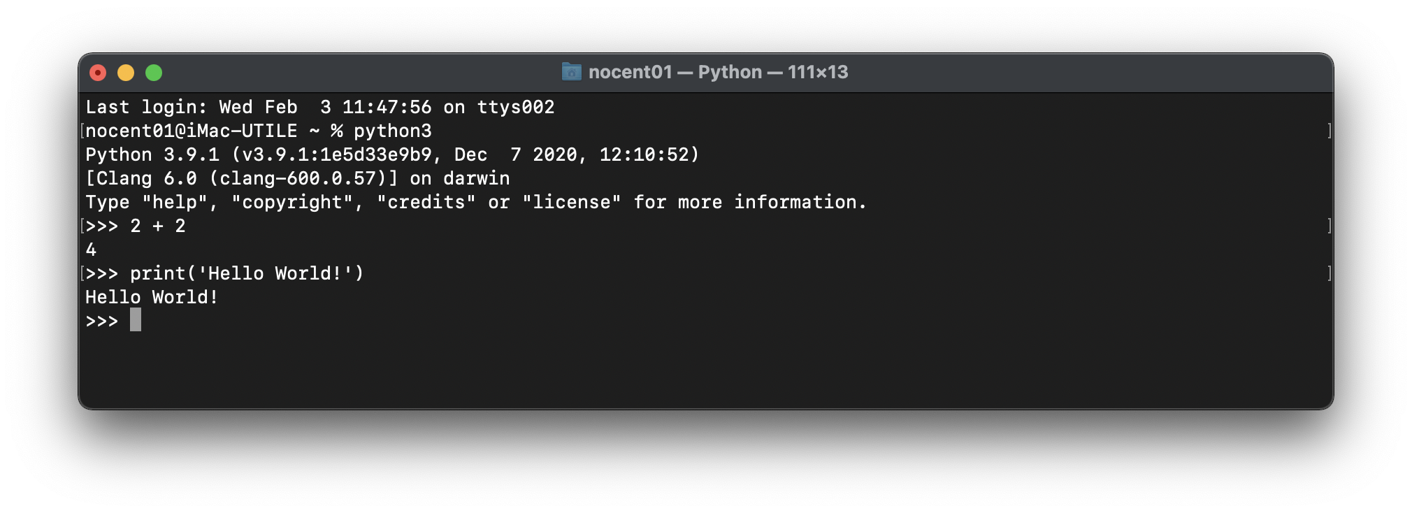 macOS terminal
